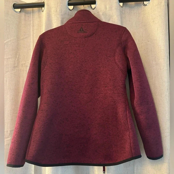 Ascend Women’s Full Zippered Sweater, Size S with Sherpa Lining. Purple/Black - Picture 3 of 8